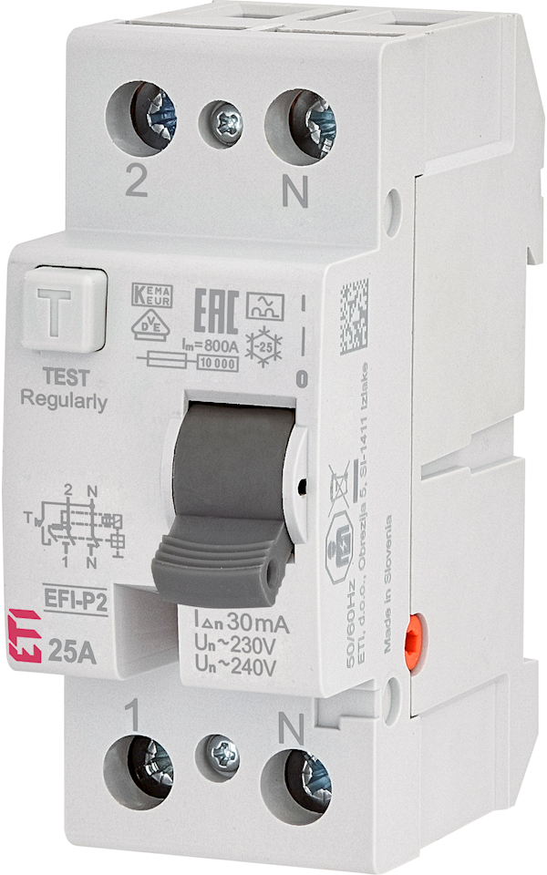 EFI-P2 A 25A/30mA áram-védőkapcsoló