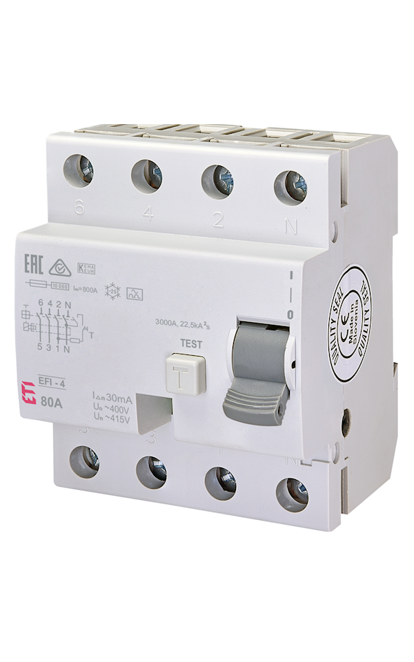 EFI-4 A 80A/30mA áram-védőkapcsoló