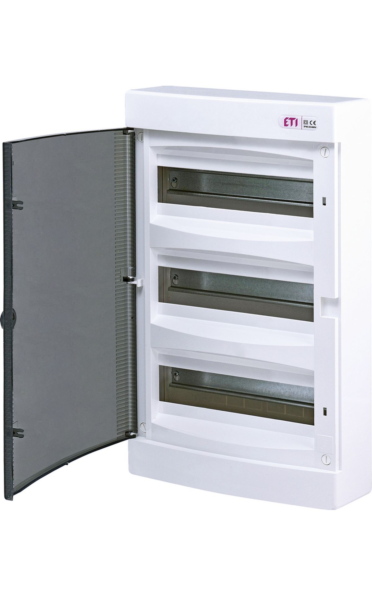 ECT36PT DIDO-E 3x12 modulos elosztó szekrény, falra szerelhető, átlátszó ajtóval