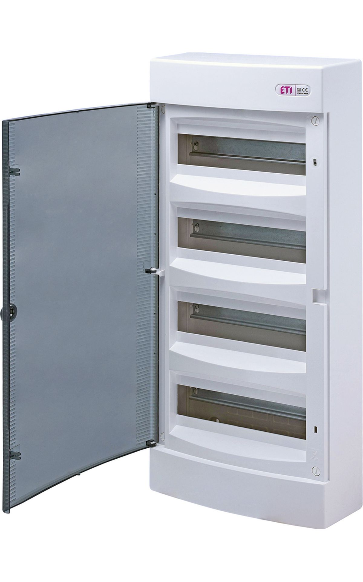 ECT48PT DIDO-E 4x12 modulos elosztó szekrény, falra szerelhető, átlátszó ajtóval