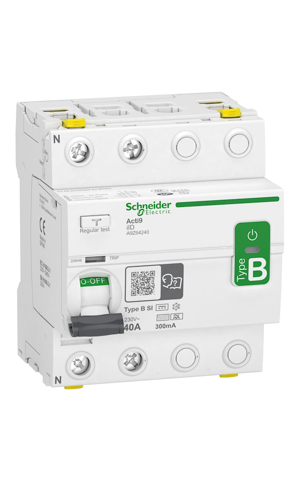 Schneider Electric ACTI9 A9Z64240 iID áram-védőkapcsoló, B-SI osztály, 2P, 40A, 300mA