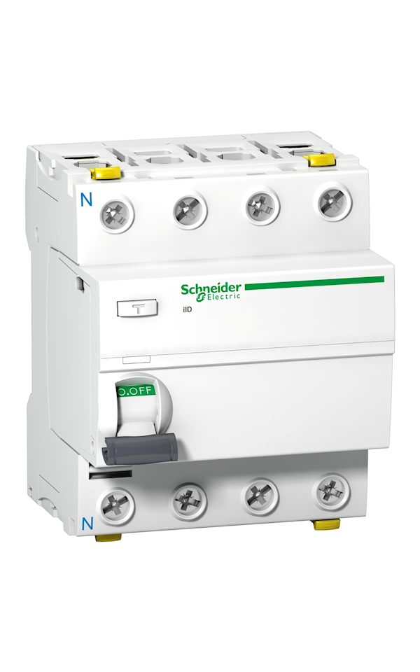Schneider Electric ACTI9 A9Z83463 iID THV áram-védőkapcsoló, A osztály, 4P, 63A, 100mA-S