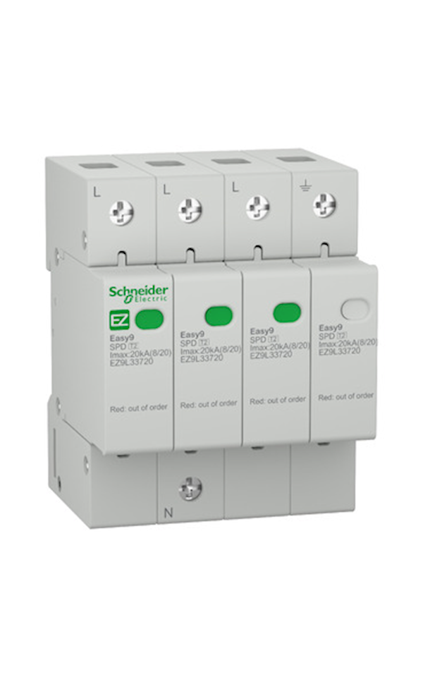 Schneider Electric EASY9 PRO EZ9L33720 Túlfeszültség-korlátozó, T2, 20kA, 3P-N