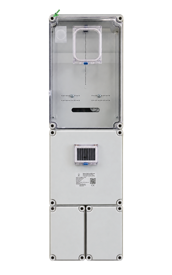 Csatári Plast PVT 3075 Fm-K FO 2×6 ÁK-U fogyasztásmérő szekrény, 80 A, földkábeles, FSK és 2×6 modulos elosztóval