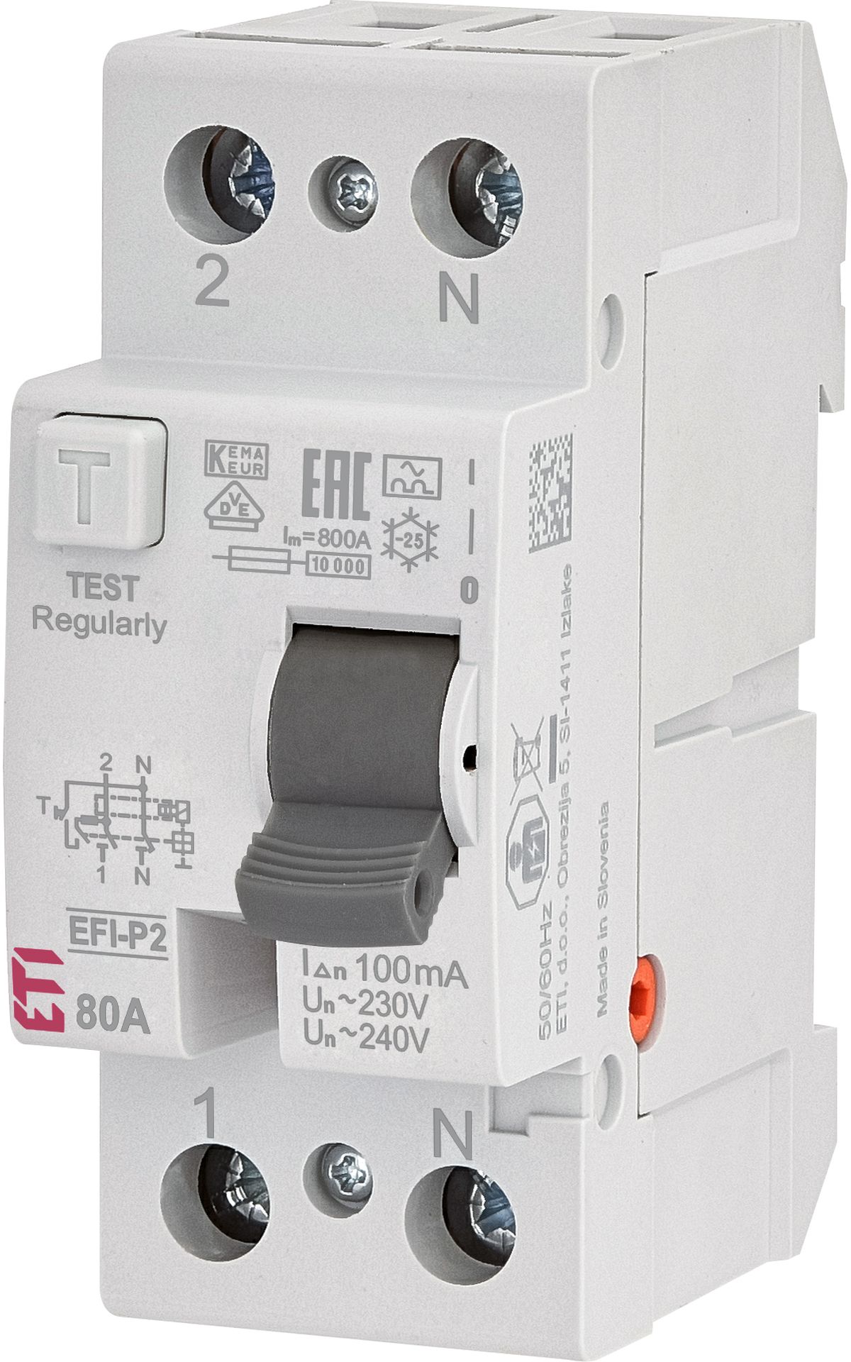 EFI-P2 A 80A/100mA áram-védőkapcsoló