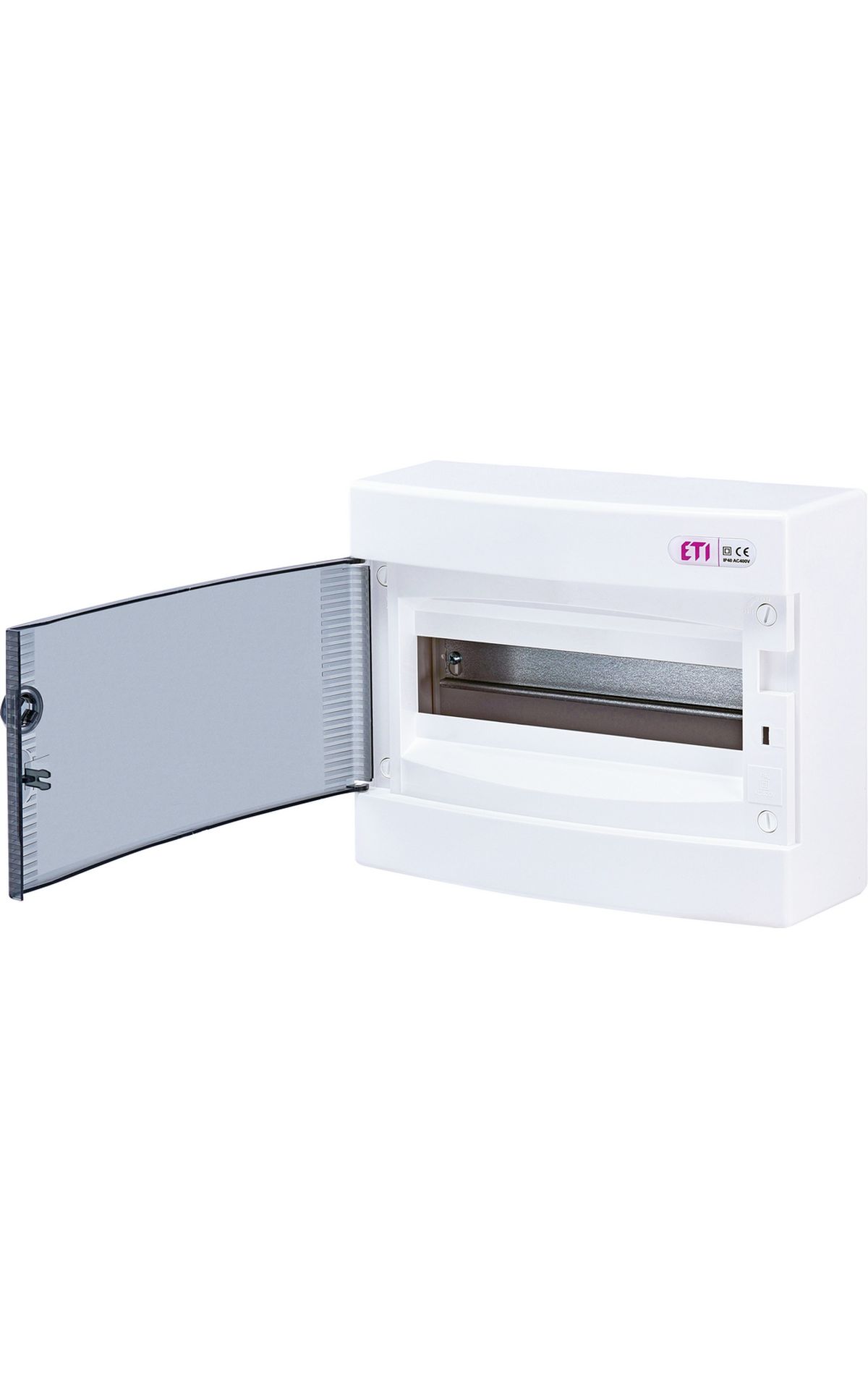 ECT12PT DIDO-E 1x12 modulos elosztó szekrény, falra szerelhető, átlátszó ajtóval