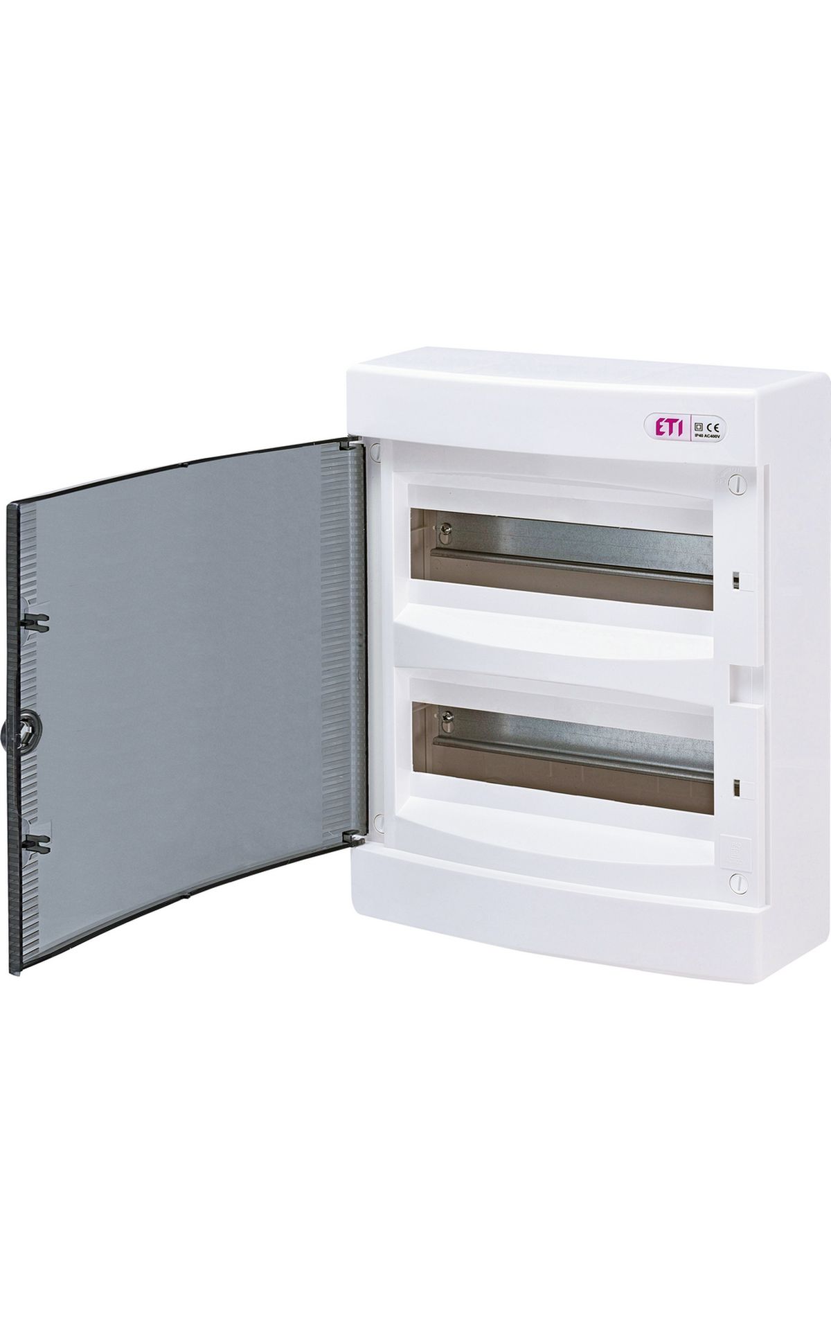 ECT24PT DIDO-E 2x12 modulos elosztó szekrény, falra szerelhető, átlátszó ajtóval
