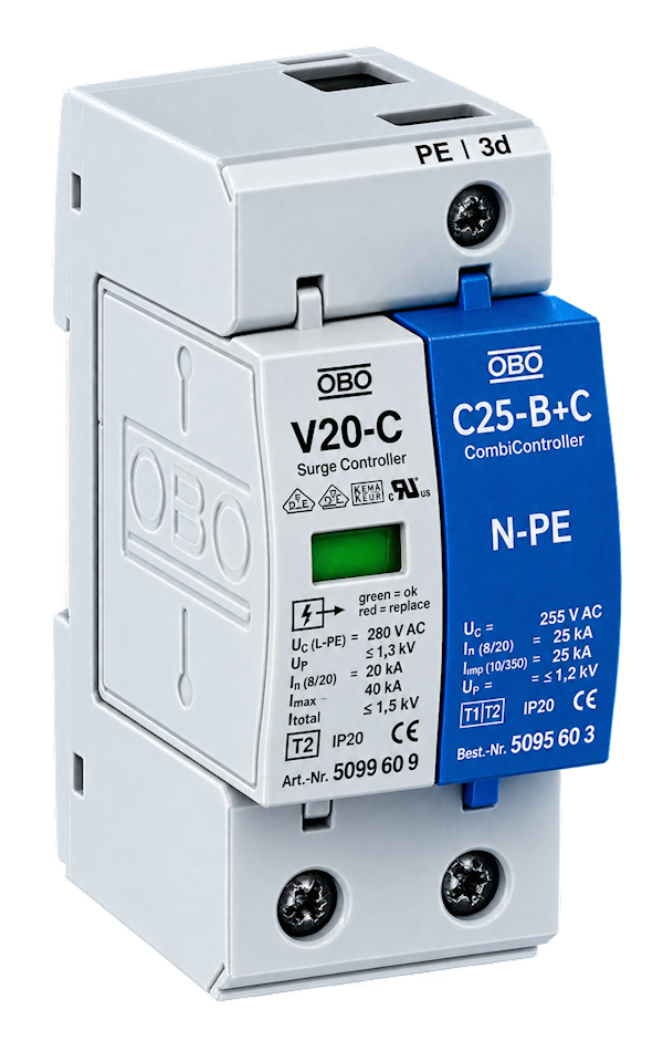 Obo Bettermann V20-C 5094650 1+NPE-280 1+1 kapcsolású kivitel